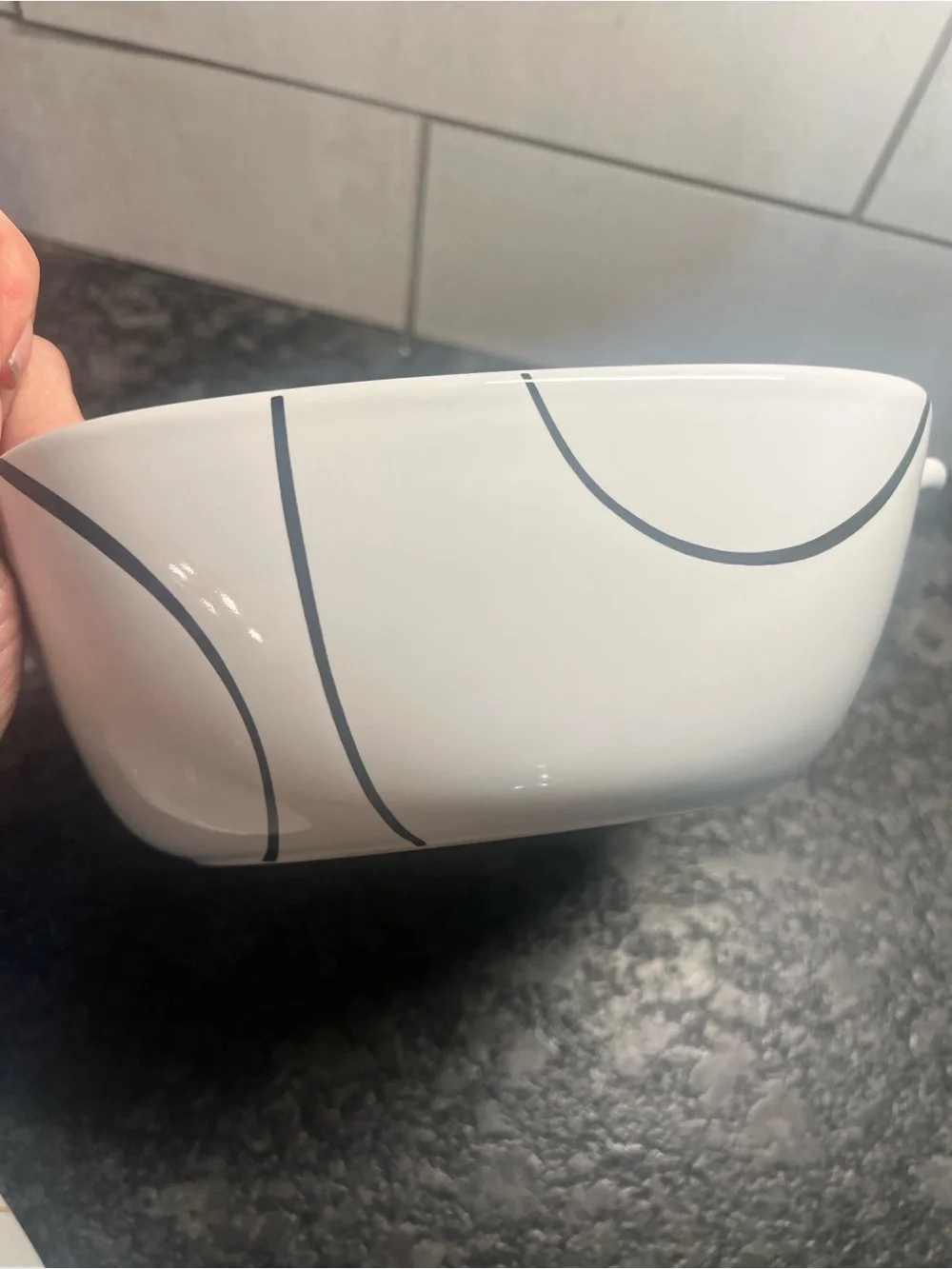 1-1/2 qt Corelle Square covered casserole. SIMPLE LINES OR FINE LINES.